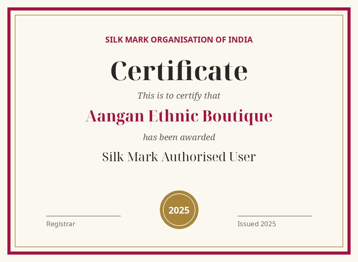 Silk Mark Authorised User certificate